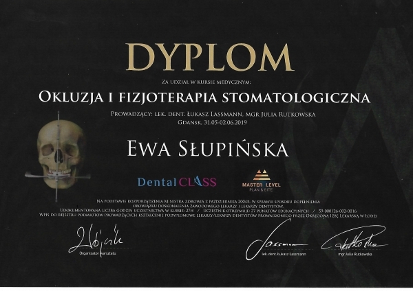 Ewa Słupińska - okluzja i fizjoterapia stomatologiczna