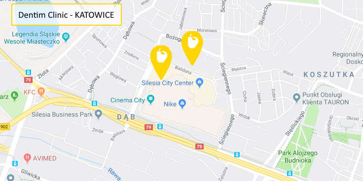 Mapa Dentim Katowice